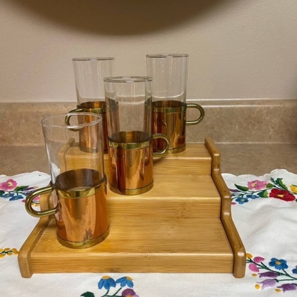 Vintage Gold and Brown Glass Tea Set